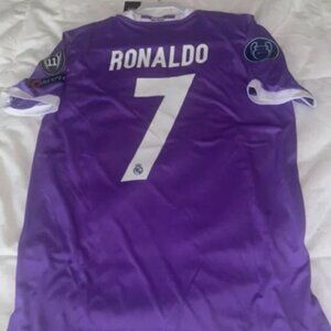 🔥 Cristiano Ronaldo #7 Real Madrid 2016/17 Away Jersey – UCL Final Cardiff